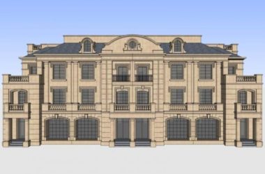 Sketchup别墅模型|叠拼别墅，古典风格-BIM建筑网