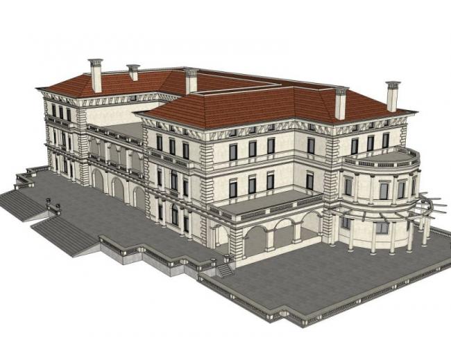 Sketchup别墅模型|叠拼别墅，古典风格