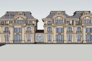 Sketchup别墅模型|联排别墅，古典风格-BIM建筑网