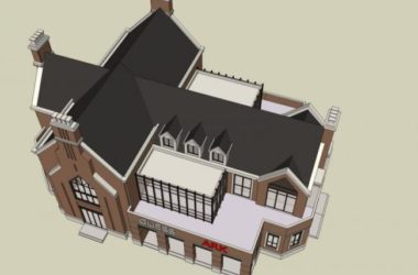 Sketchup别墅模型|独栋别墅，现代风格-BIM建筑网