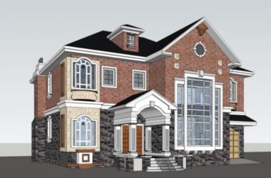 Sketchup别墅模型|独栋别墅，现代风格-BIM建筑网