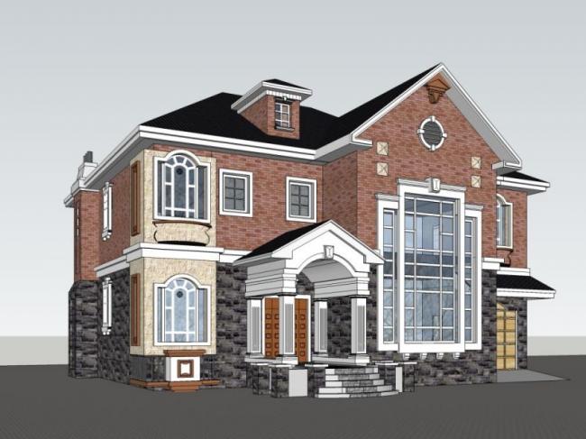 Sketchup别墅模型|独栋别墅，现代风格