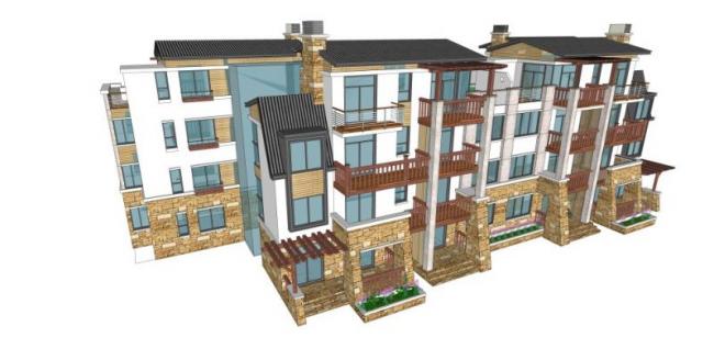 Sketchup别墅模型|叠拼别墅，现代风格