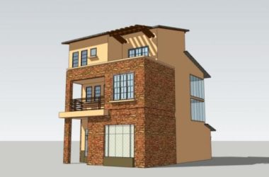 Sketchup别墅模型|独栋别墅，现代风格-BIM建筑网