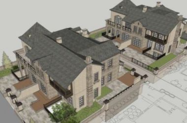 Sketchup别墅模型|双拼别墅，现代风格-BIM建筑网