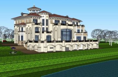 Sketchup别墅模型|独栋别墅，现代风格-BIM建筑网