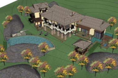 Sketchup别墅模型|叠拼别墅，东南亚风格-BIM建筑网