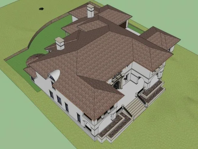 Sketchup别墅模型|独栋别墅，现代风格