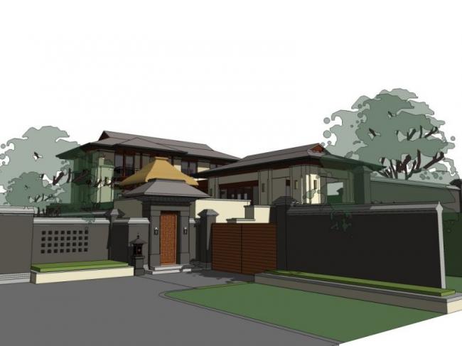 Sketchup别墅模型|叠拼别墅，现代风格