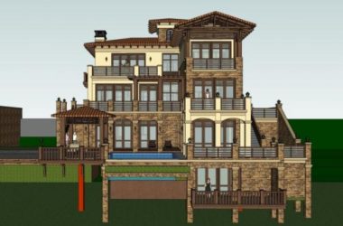 Sketchup别墅模型|叠拼别墅，欧式风格-BIM建筑网