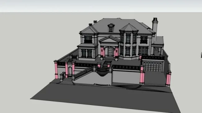 Sketchup别墅模型|独栋别墅，现代风格