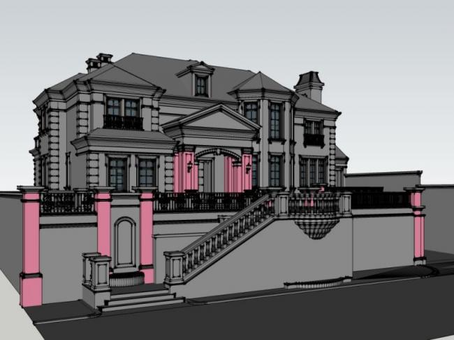 Sketchup别墅模型|独栋别墅，现代风格