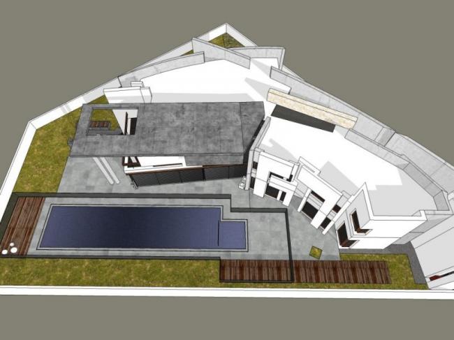 Sketchup别墅模型|独栋别墅，现代风格