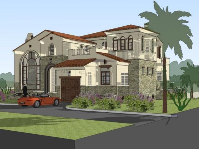 Sketchup别墅模型|独栋别墅，欧式风格