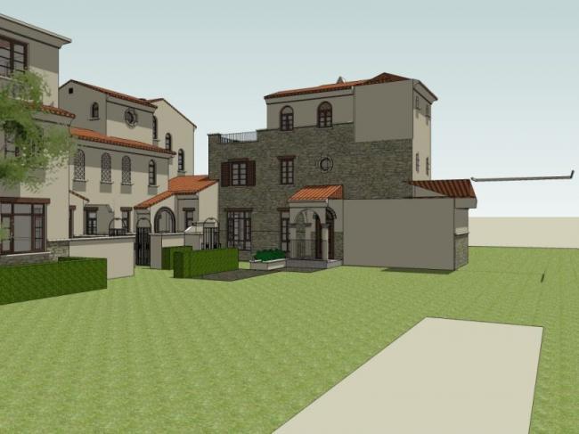 Sketchup别墅模型|联排别墅，古典风格