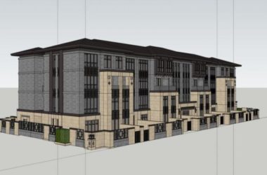 Sketchup别墅模型|联排别墅，现代中式风格-BIM建筑网