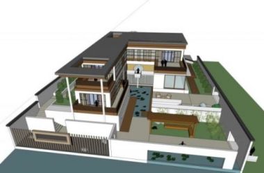 Sketchup别墅模型|独栋别墅，现代中式风格-BIM建筑网