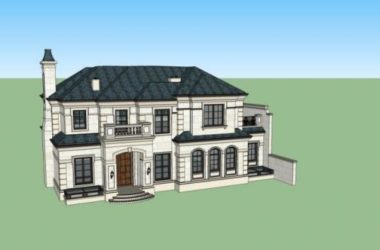 Sketchup别墅模型|独栋别墅，现代风格-BIM建筑网