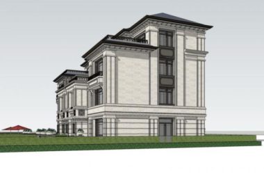 Sketchup别墅模型|双拼别墅，古典风格-BIM建筑网