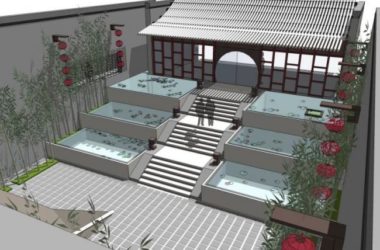 Sketchup别墅模型|庭院别墅，中式风格-BIM建筑网