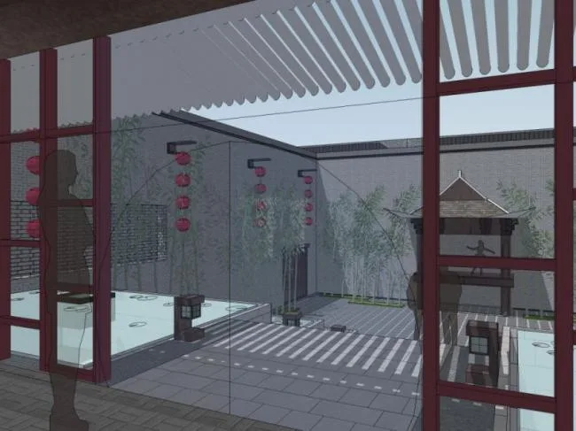 Sketchup别墅模型|庭院别墅，中式风格