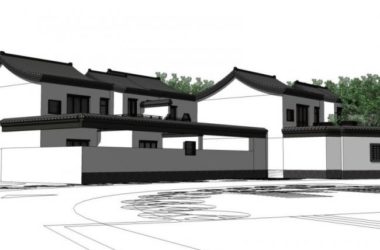 Sketchup别墅模型|别墅住宅群，中式风格-BIM建筑网