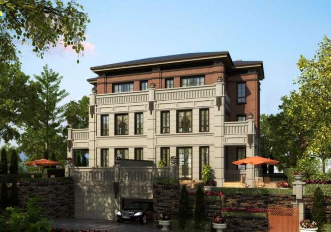 Sketchup别墅模型|双拼别墅，古典风格