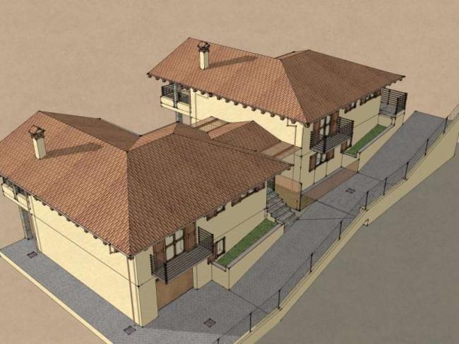 Sketchup别墅模型|叠拼别墅，古典风格