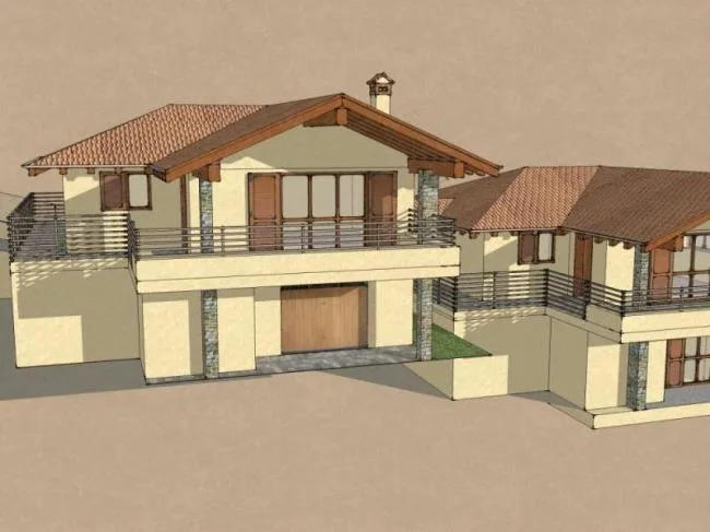Sketchup别墅模型|叠拼别墅，古典风格