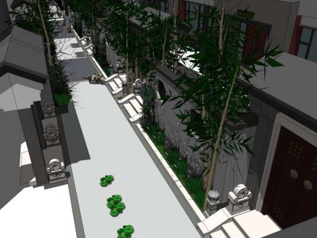 Sketchup别墅模型|联排别墅，中式风格