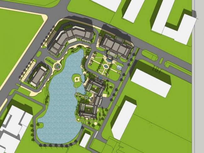 Sketchup别墅模型|别墅群，古典风格