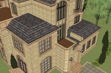 Sketchup别墅模型|独栋别墅，法式古典风格-BIM建筑网