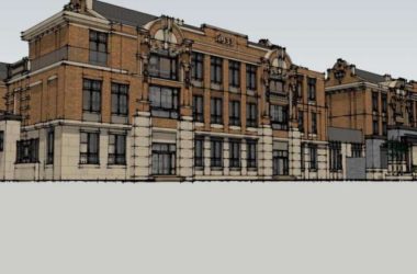 Sketchup别墅模型|联排别墅，欧式古典风格-BIM建筑网