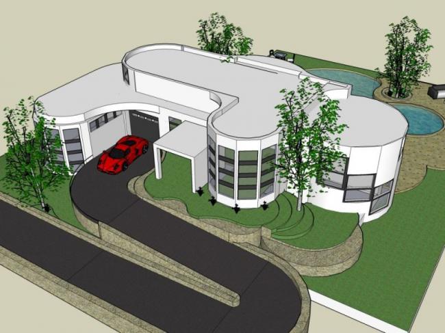 Sketchup别墅模型|独栋别墅，现代风格