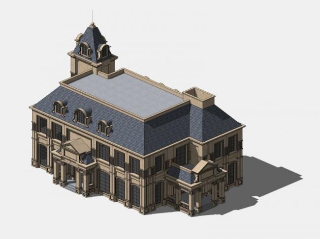 Sketchup别墅模型|独栋别墅，欧式风格，古典风格