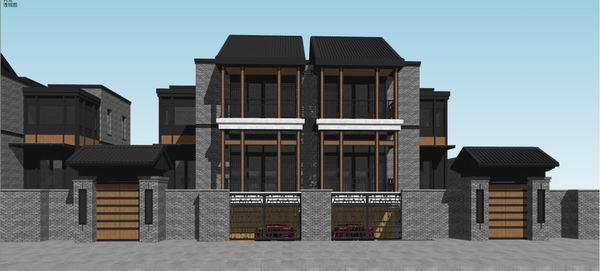 Sketchup别墅模型|别墅会所，古典风格