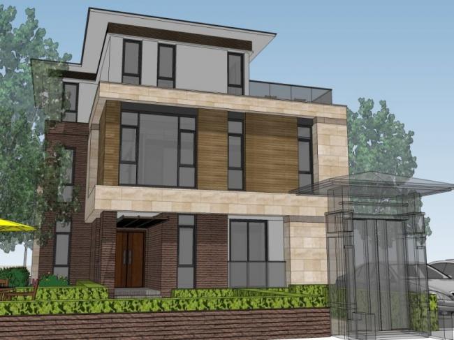 Sketchup别墅模型|叠拼别墅，现代风格