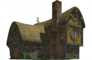 Sketchup别墅模型|小木屋，古典风格-BIM建筑网