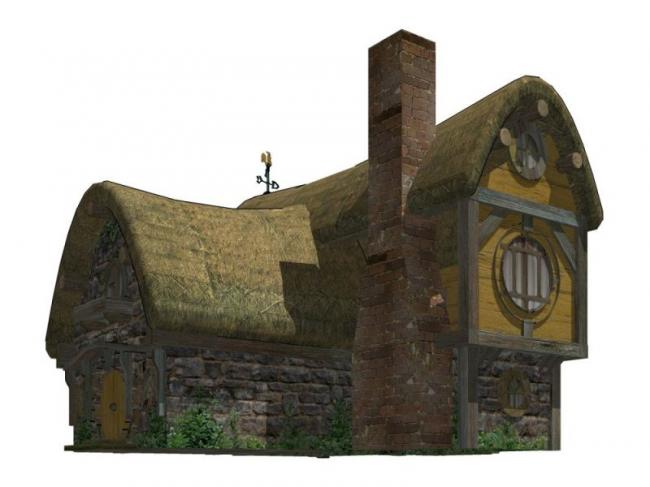 Sketchup别墅模型|小木屋，古典风格