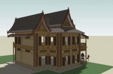 Sketchup别墅模型|独栋别墅，古典风格-BIM建筑网