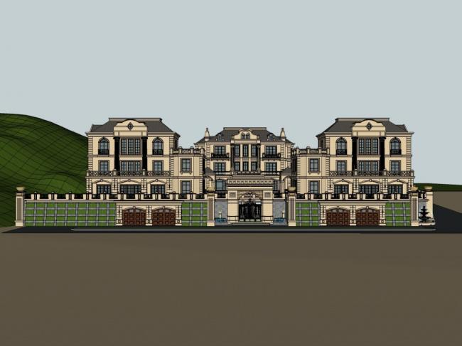 Sketchup别墅模型|别墅，古典风格，多层
