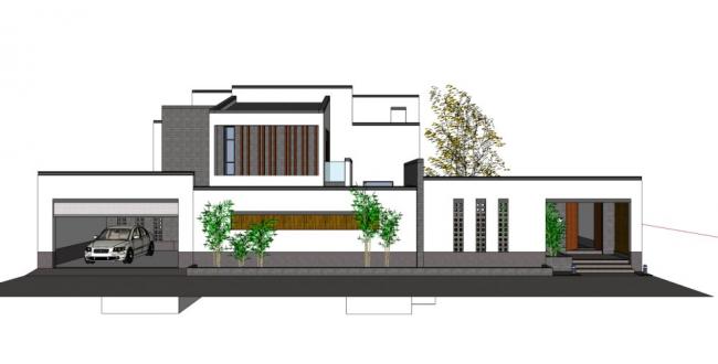 Sketchup别墅模型|独栋别墅，现代中式