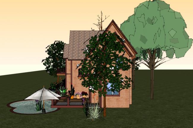 Sketchup别墅模型|独栋别墅，古典风格