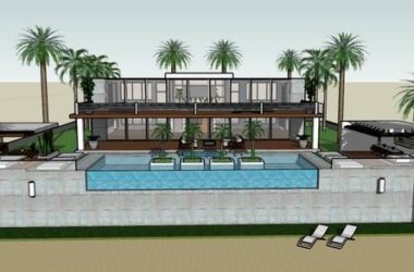 Sketchup别墅模型|独栋热带别墅，现代风格-BIM建筑网