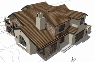 Sketchup别墅模型|坡顶别墅，古典风格-BIM建筑网