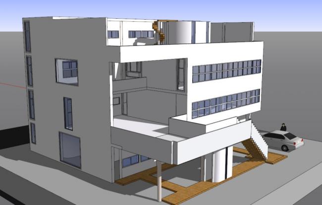 Sketchup别墅模型|斯坦因住宅，别墅，现代风格