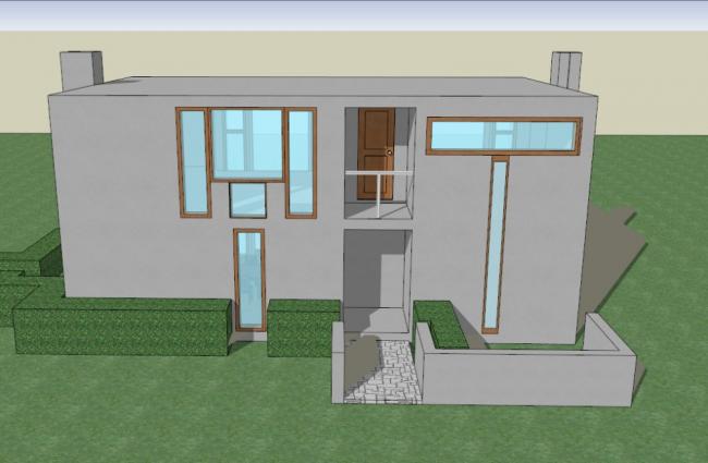 Sketchup别墅模型|玛格丽特.艾修里克住宅，别墅，现代风格