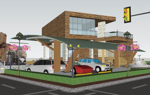 Sketchup别墅模型|独栋别墅，现代风格