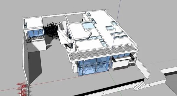 Sketchup别墅模型|独栋海滩别墅，现代风格
