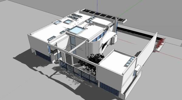 Sketchup别墅模型|独栋海滩别墅，现代风格